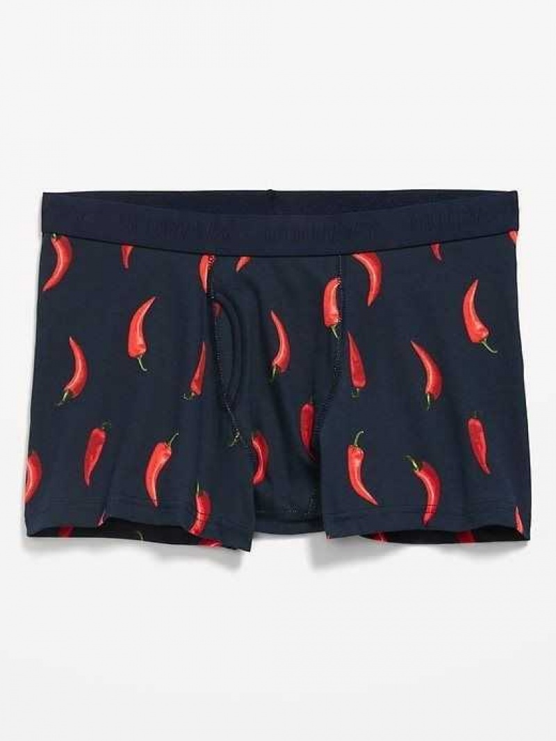 Old Navy Printed Built-In Flex Underwear Trunks Red | PEN704523