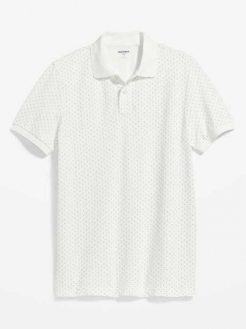 Old Navy Printed Classic Fit Pique Polo Black / White | KGI702316