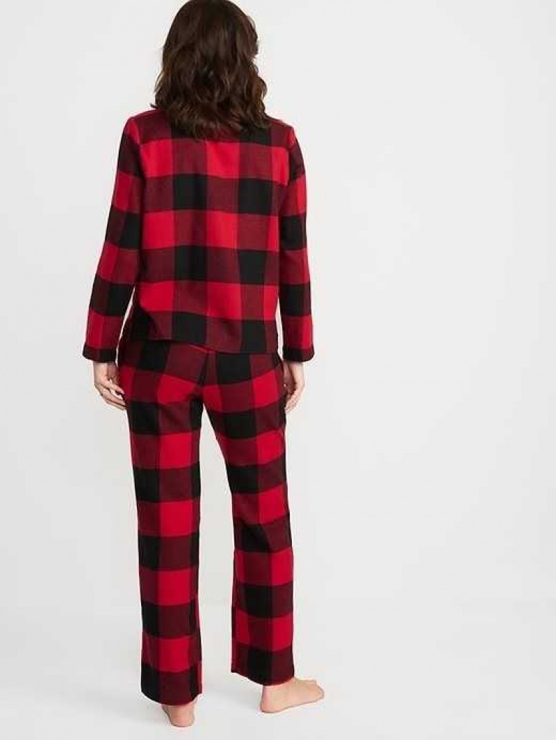 Old Navy Printed Flannel Pajama Set Red | BTL672508