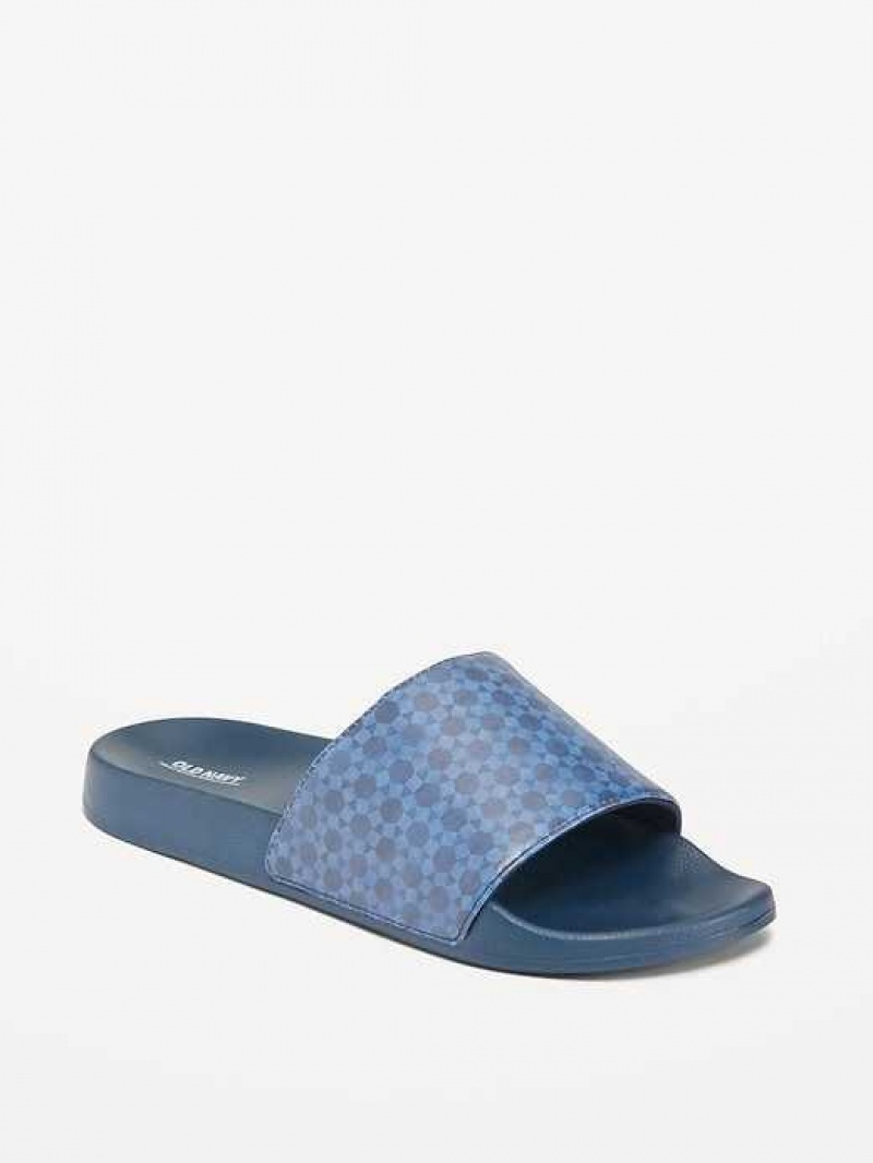 Old Navy Printed Sugarcane-Based Slide Sandals Blue | LYP395274