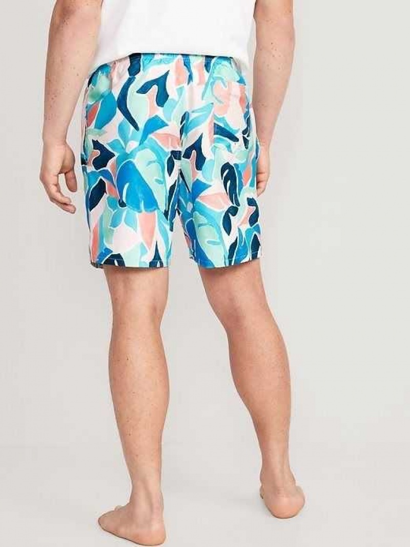 Old Navy Printed Swim Trunks Blue | ZPO291658