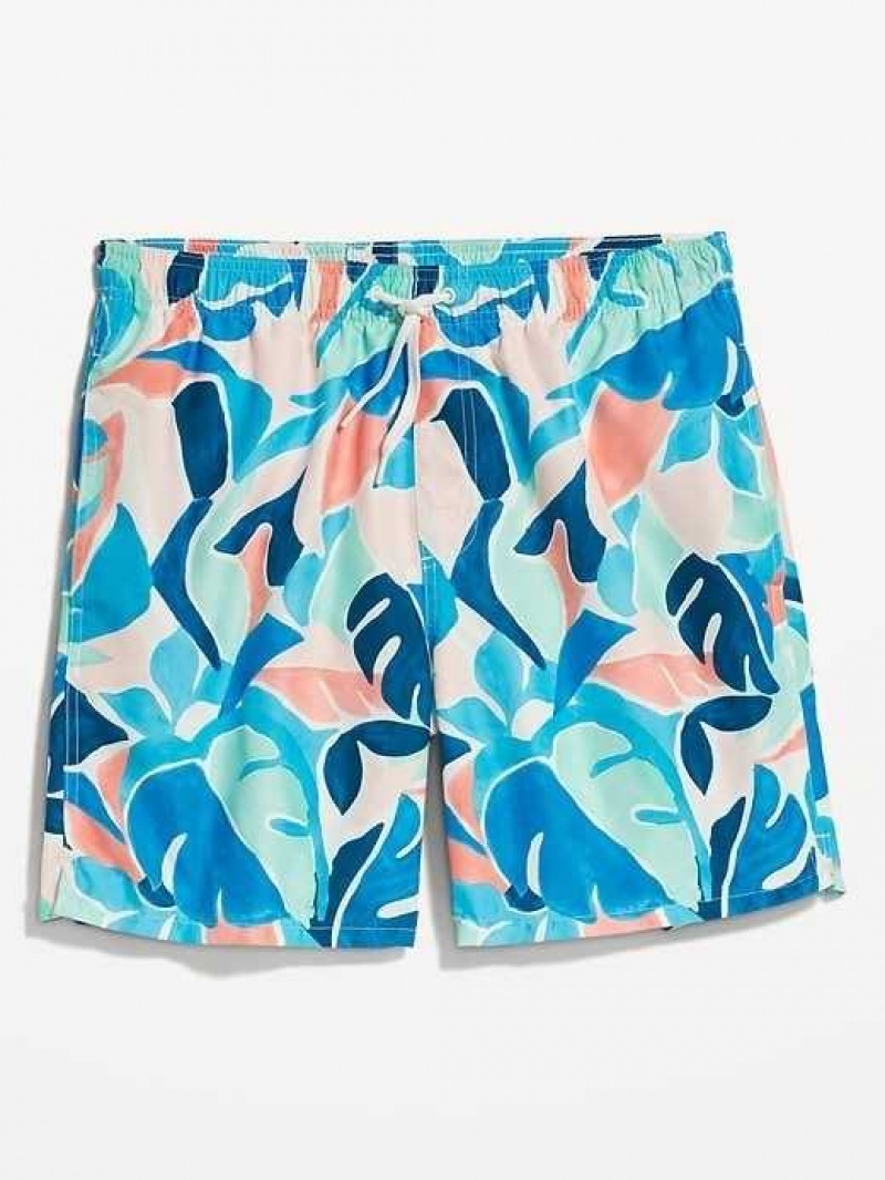 Old Navy Printed Swim Trunks Blue | ZPO291658