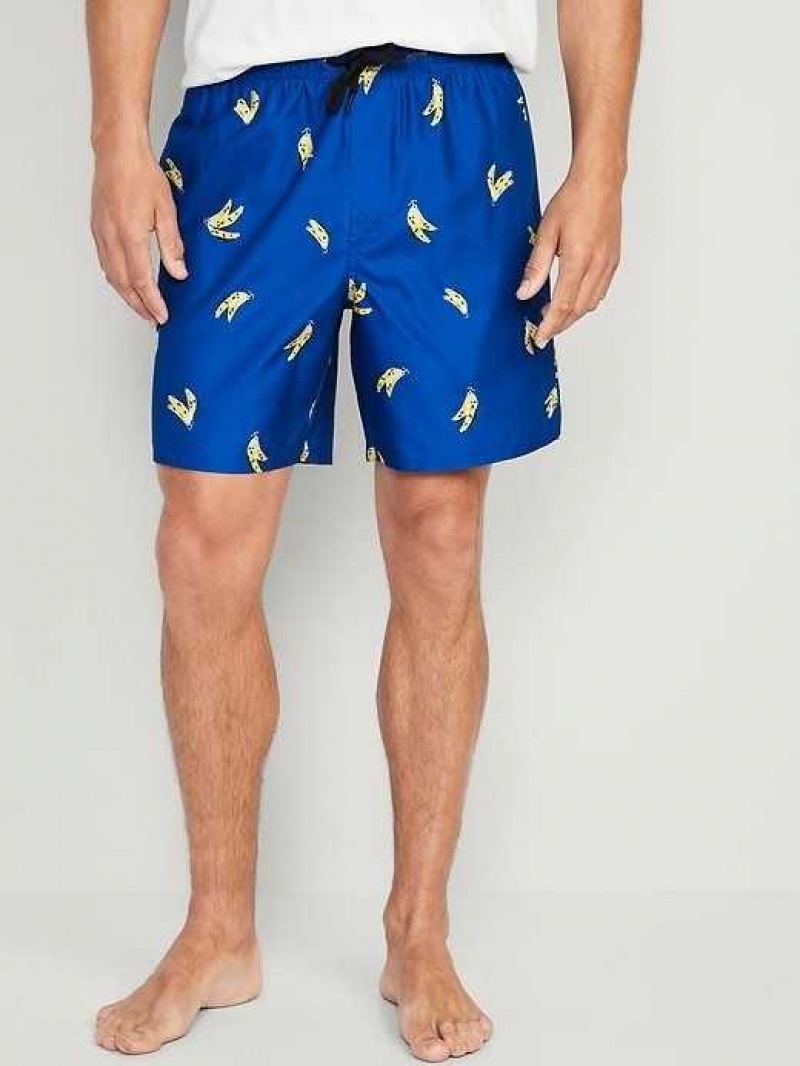 Old Navy Printed Swim Trunks Blue | ZPO291658