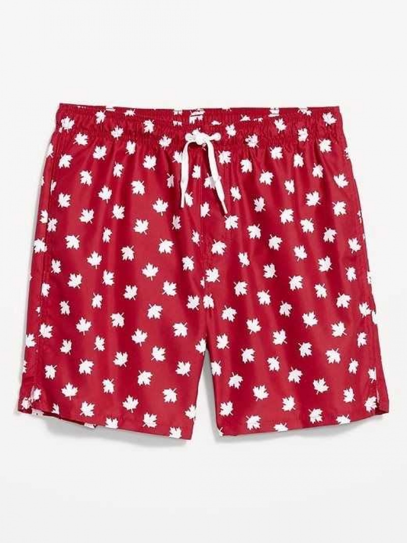 Old Navy Printed Swim Trunks Maple Leaf | DWV389502