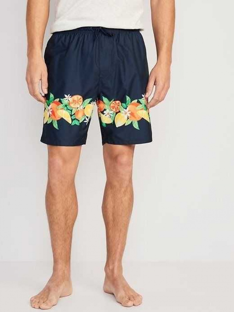 Old Navy Printed Swim Trunks Orange | PLG291576