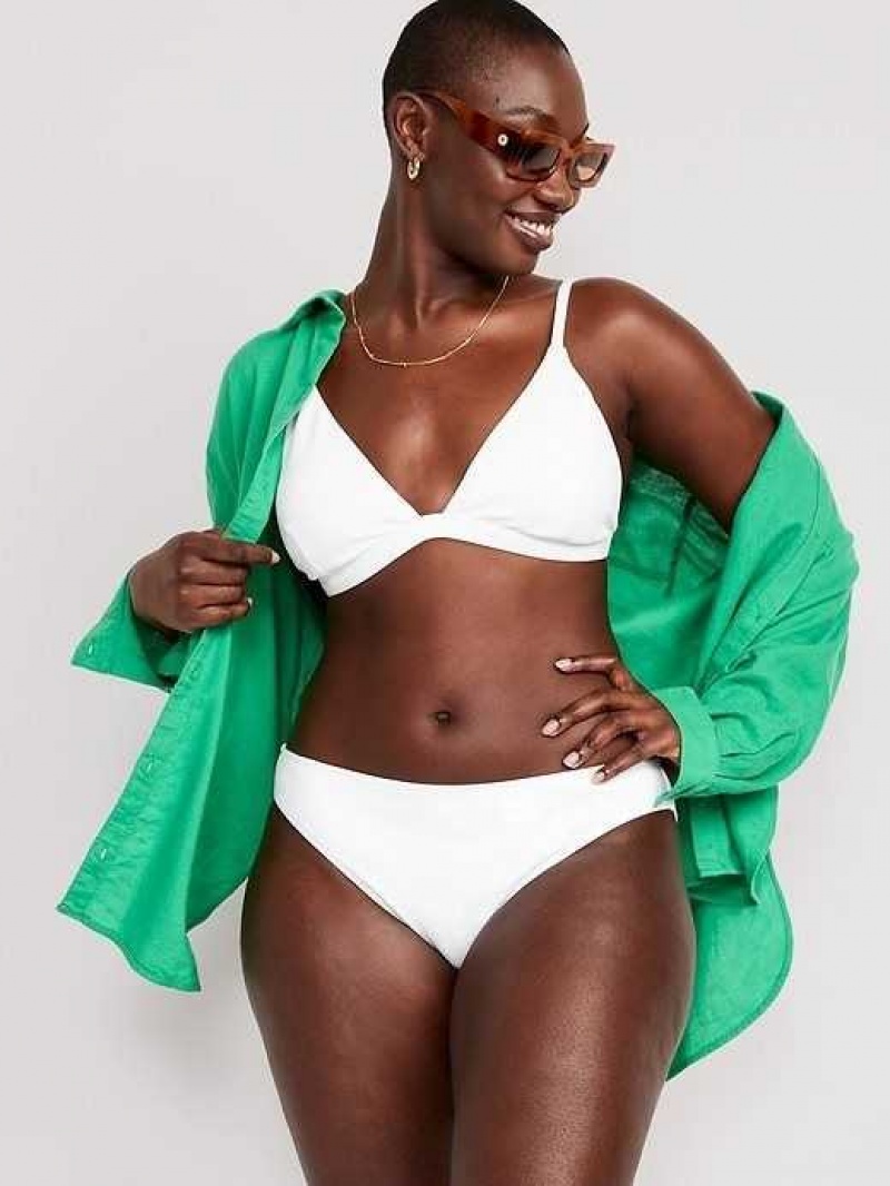 Old Navy Pucker Classic Bikini Swim Bottoms White | RWO891076