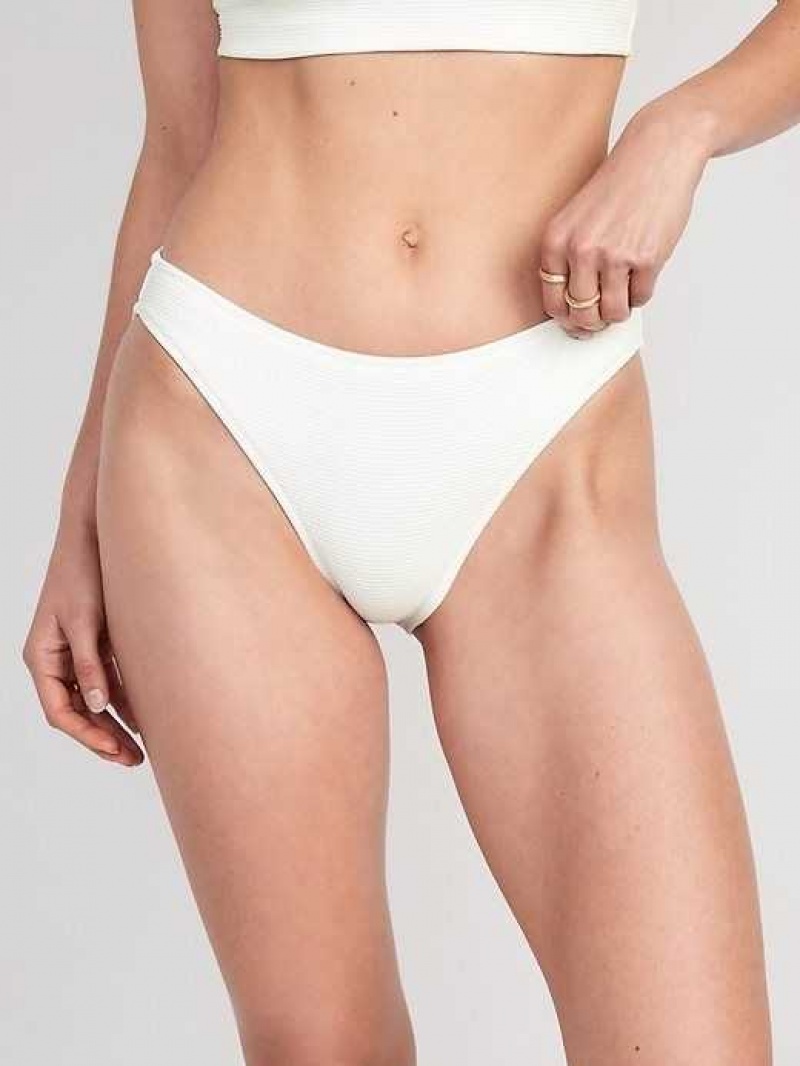 Old Navy Pucker Classic Bikini Swim Bottoms White | RWO891076