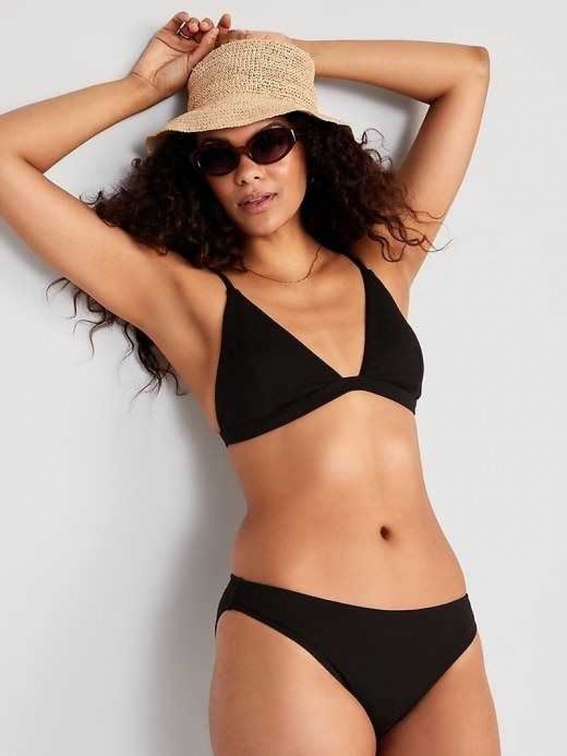 Old Navy Pucker Classic Bikini Swim Bottoms Black | GXK728936