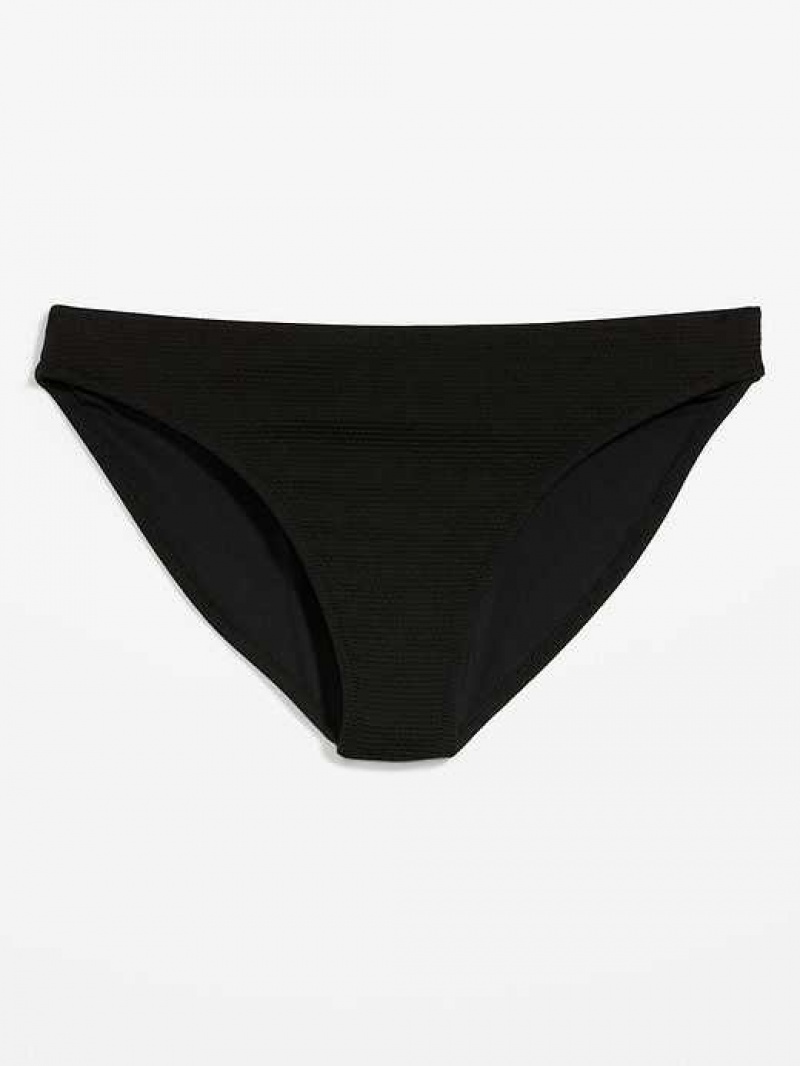 Old Navy Pucker Classic Bikini Swim Bottoms Black | GXK728936