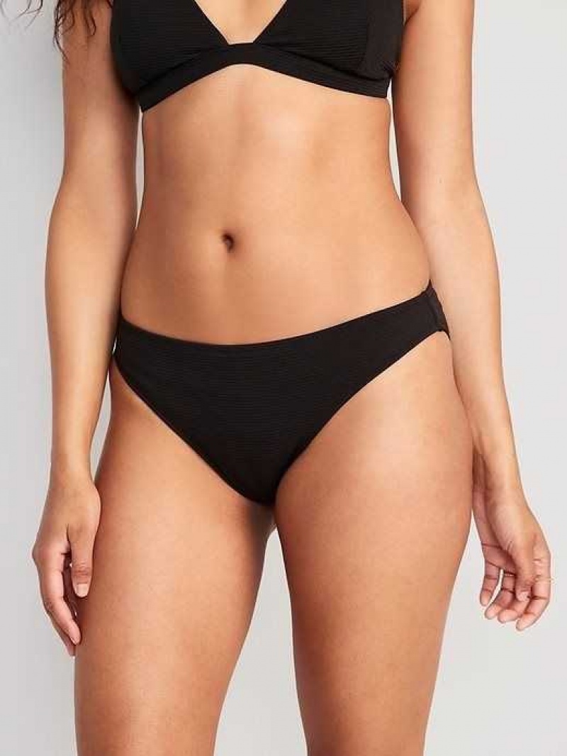 Old Navy Pucker Classic Bikini Swim Bottoms Black | GXK728936