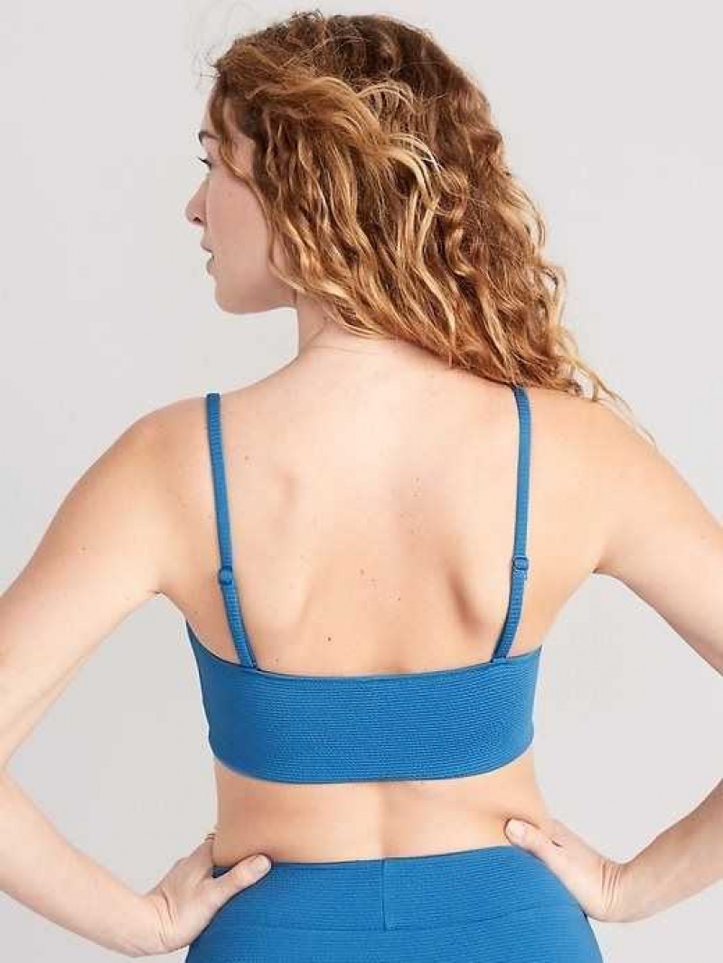 Old Navy Pucker Convertible Bandeau Bikini Swim Top Blue | BCA951873