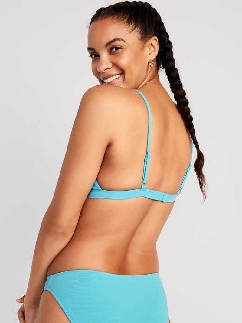 Old Navy Pucker Triangle Bikini Swim Top Raindrop | PZR964810