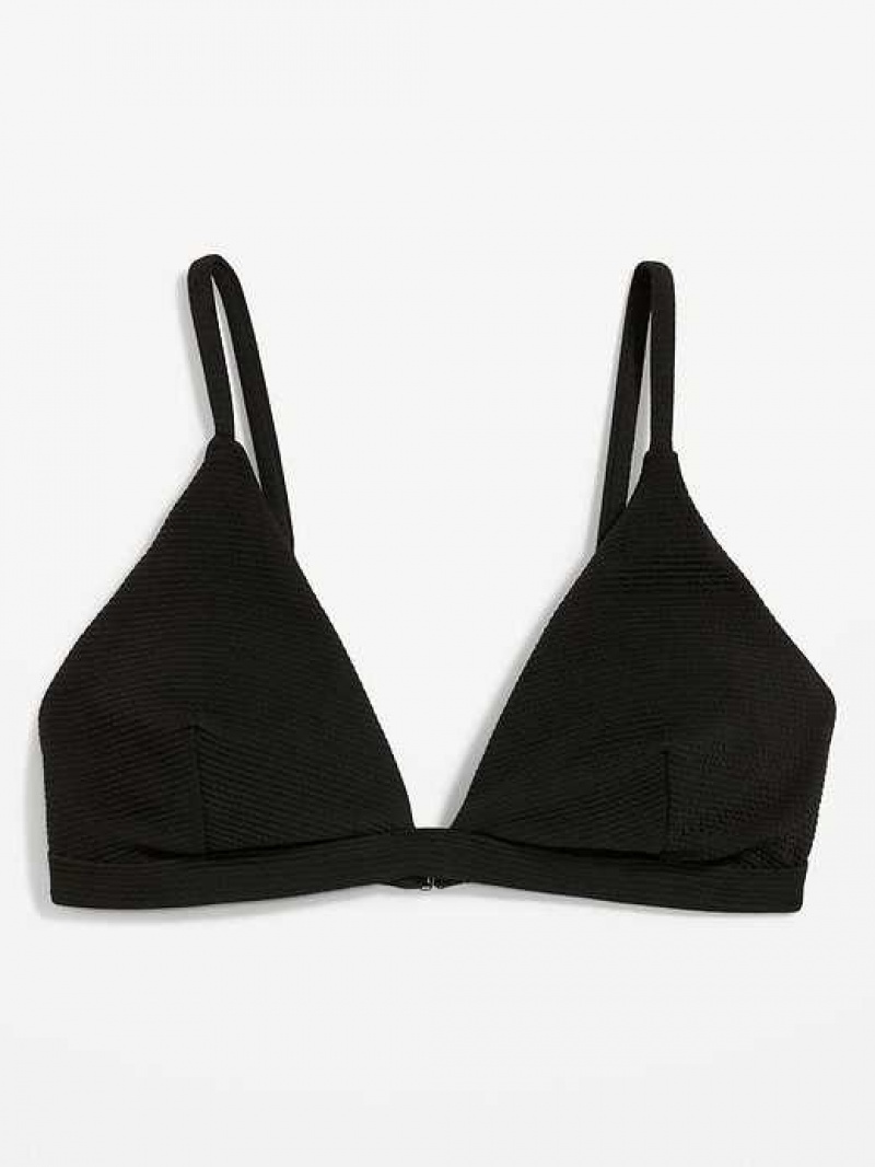 Old Navy Pucker Triangle Bikini Swim Top Black | AFI168932