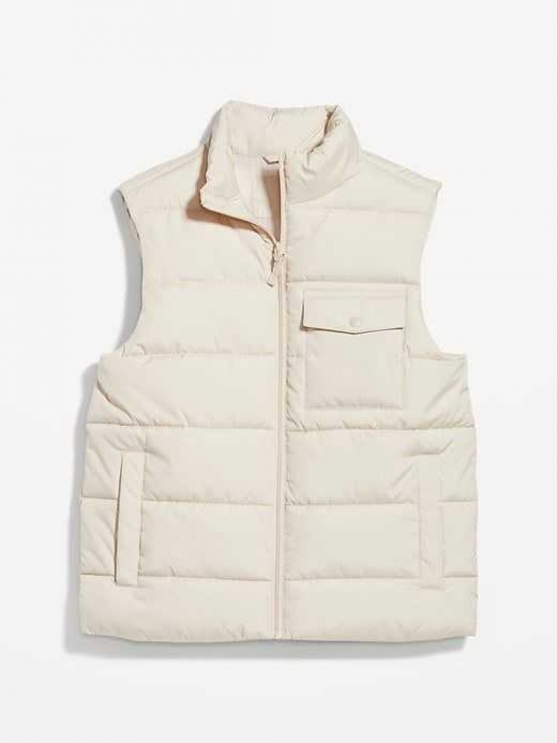 Old Navy Puffer Vest Beige | NFR271954