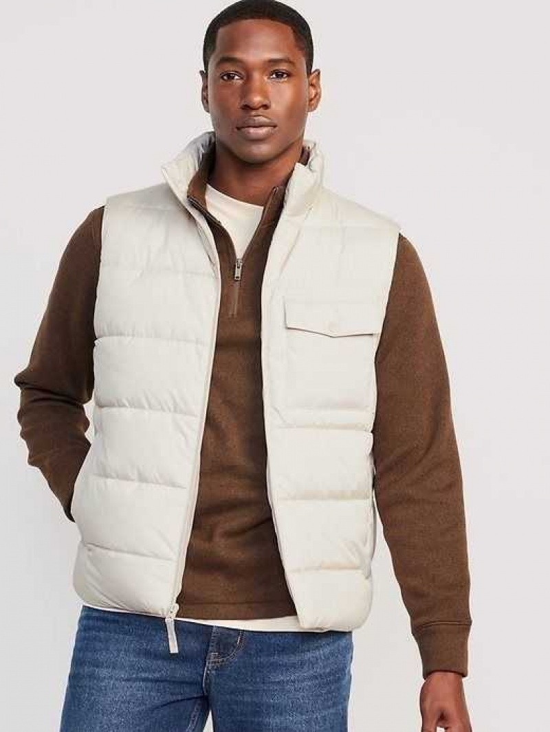 Old Navy Puffer Vest Beige | NFR271954