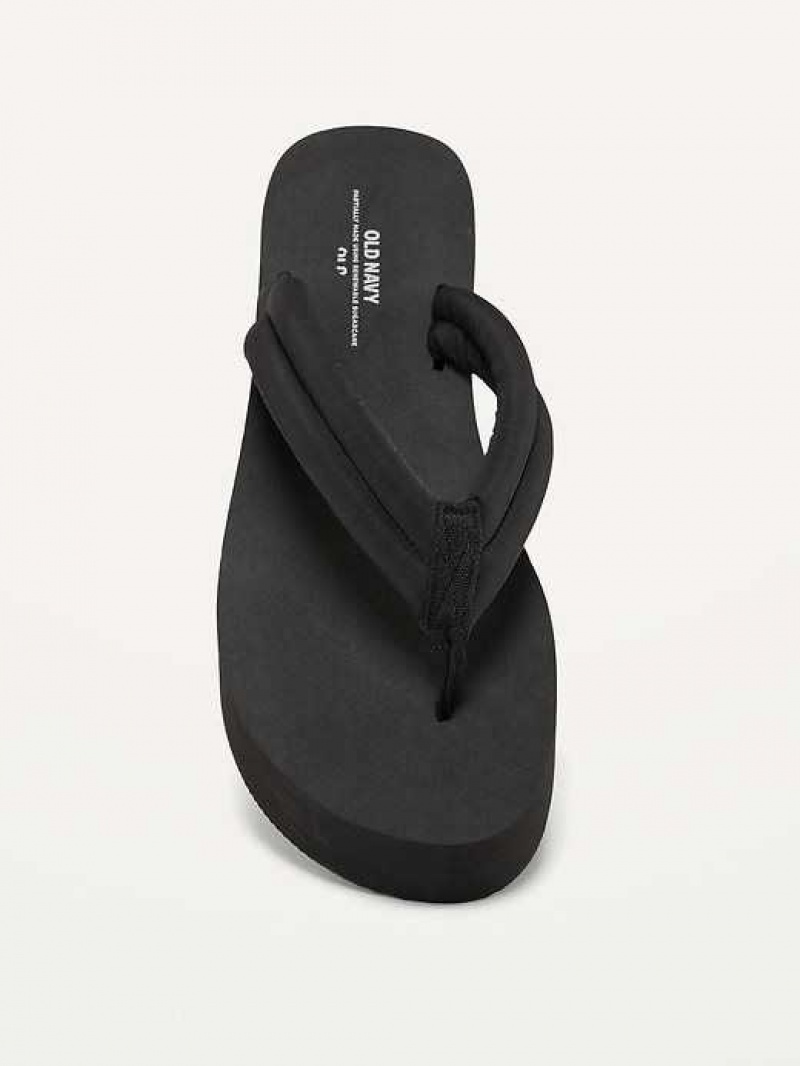 Old Navy Puffy Nylon Strap Sugarcane-Blend Platform Flip-Flops Blackjack | LET035974