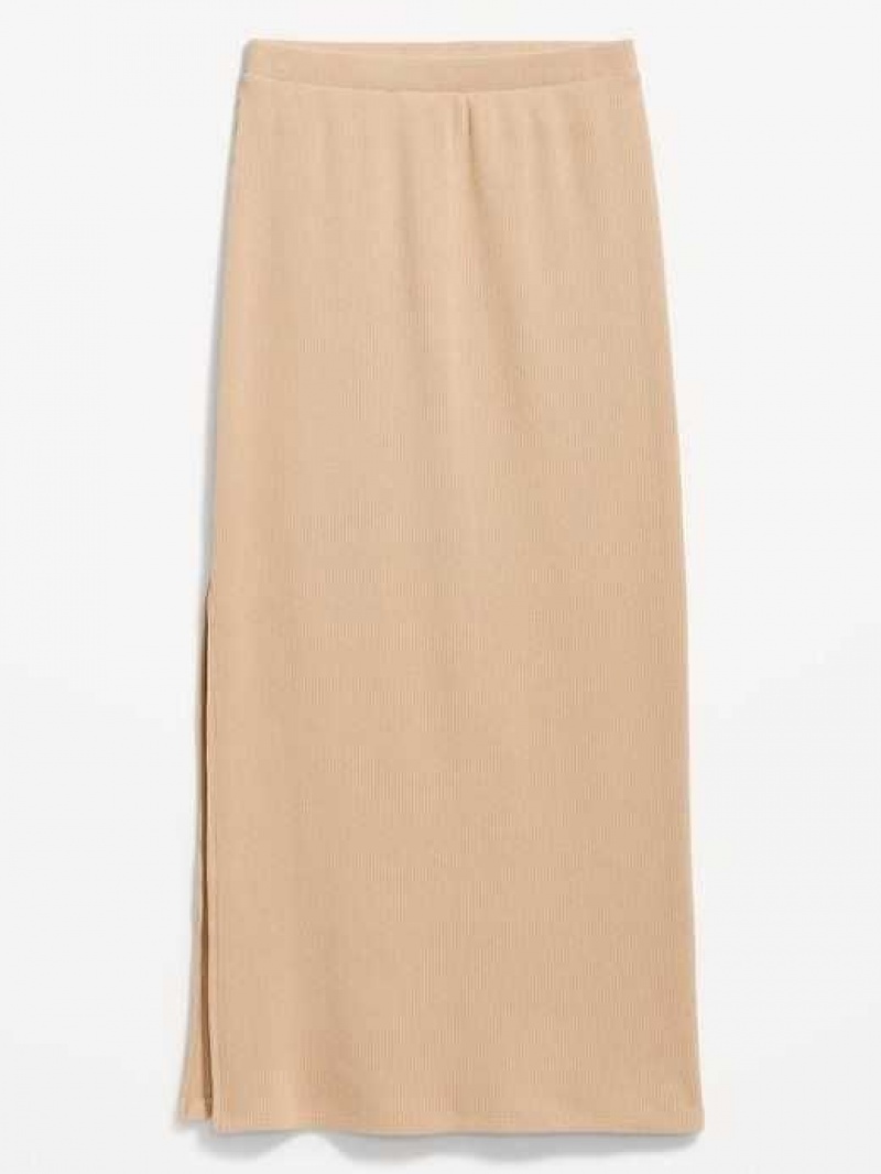 Old Navy Pull-On Rib-Knit Maxi Skirt Beige | ZMK013762