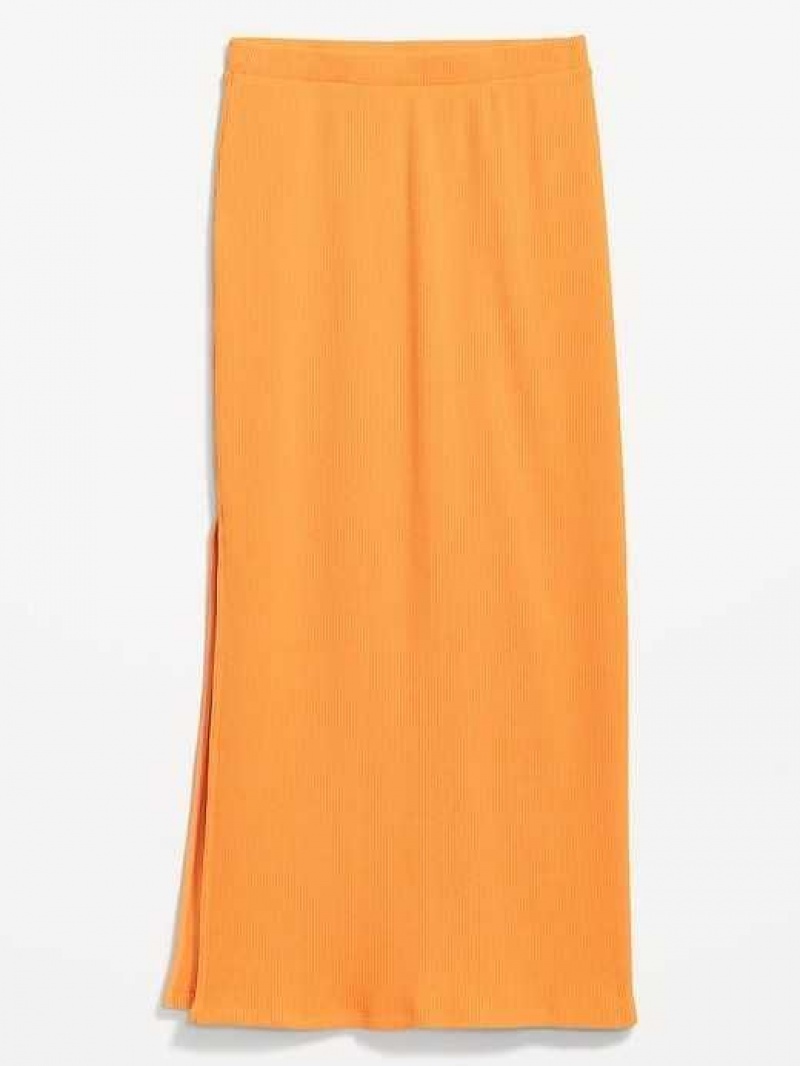 Old Navy Pull-On Rib-Knit Maxi Skirt Wild Papaya | HDT082539