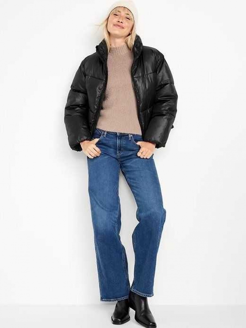 Old Navy Quilted Puffer Jacket Black | DYO805263