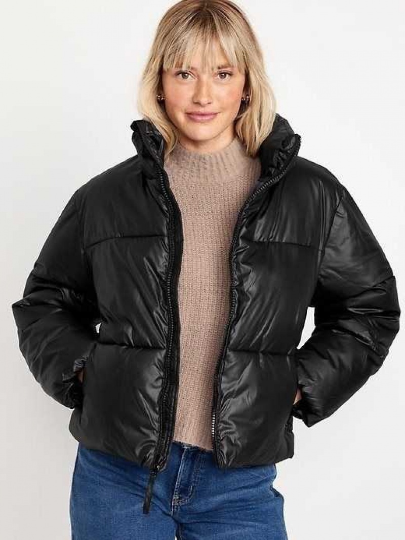 Old Navy Quilted Puffer Jacket Black | DYO805263