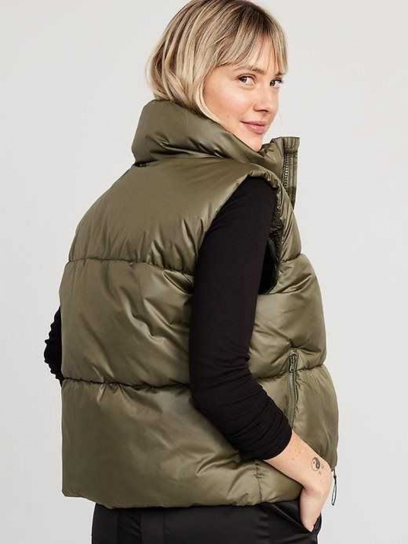 Old Navy Quilted Puffer Vest Conifer | JTP563974