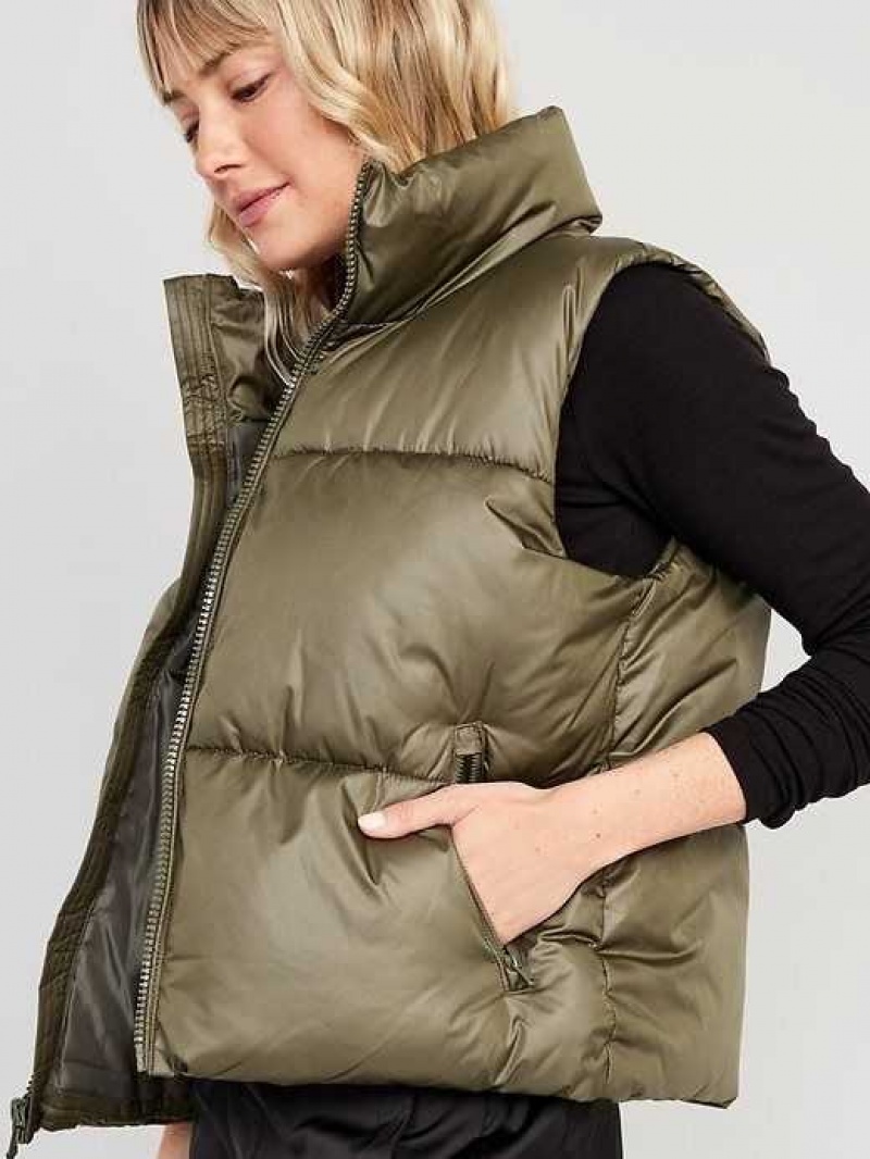 Old Navy Quilted Puffer Vest Conifer | JTP563974