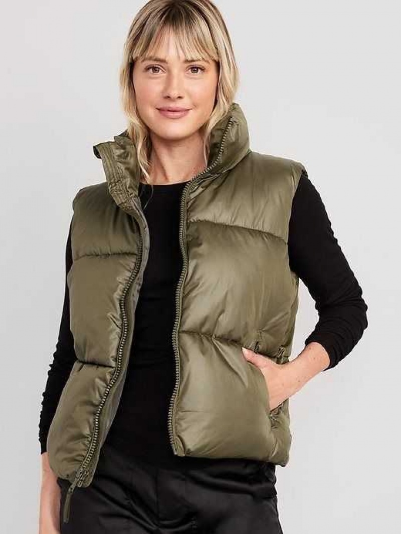 Old Navy Quilted Puffer Vest Conifer | JTP563974