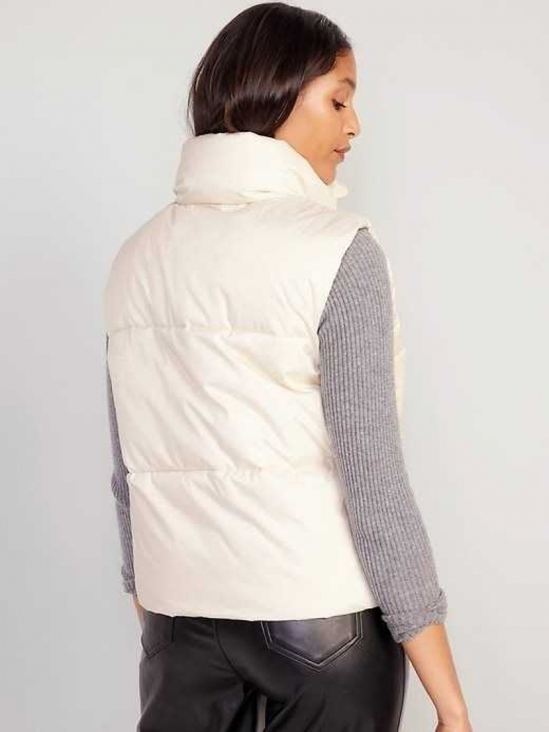 Old Navy Quilted Puffer Vest Creme De La Creme | VYQ574908