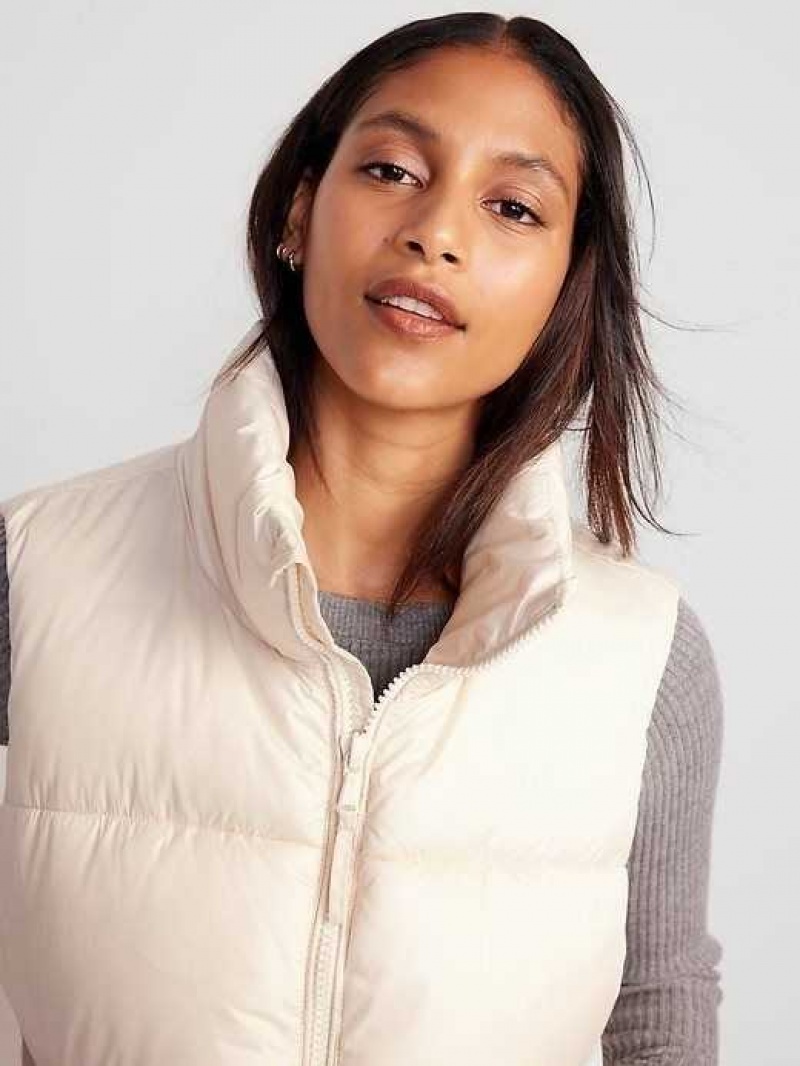 Old Navy Quilted Puffer Vest Creme De La Creme | VYQ574908