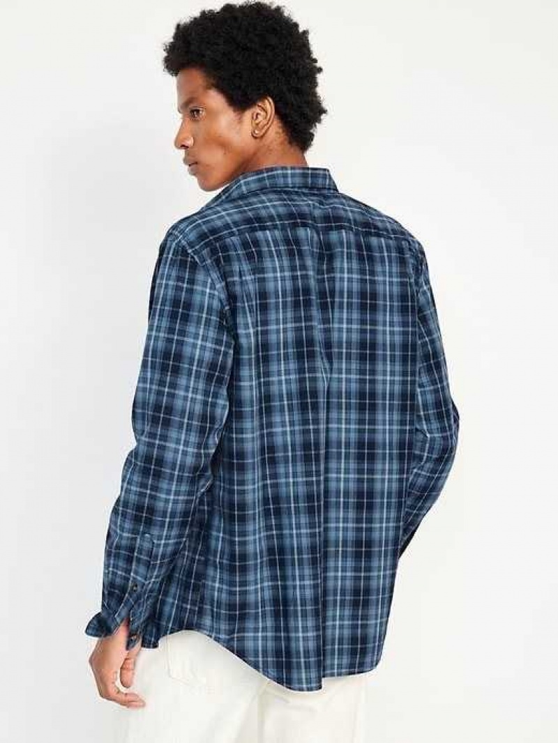 Old Navy Regular-Fit Built-In Flex Everyday Shirt Green / Blue | UML056289