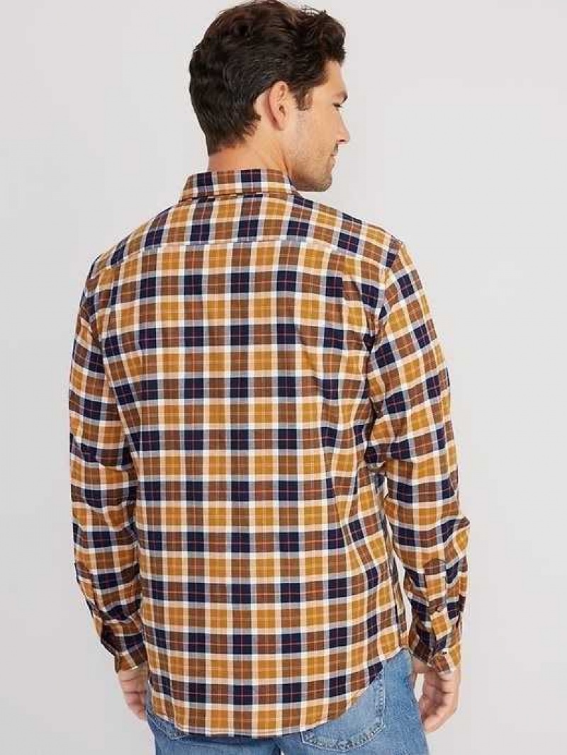 Old Navy Regular-Fit Built-In Flex Everyday Plaid Shirt Preppy Plaid | LMW840923