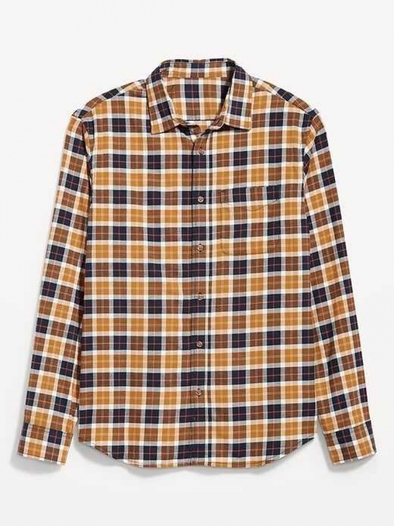 Old Navy Regular-Fit Built-In Flex Everyday Plaid Shirt Preppy Plaid | LMW840923