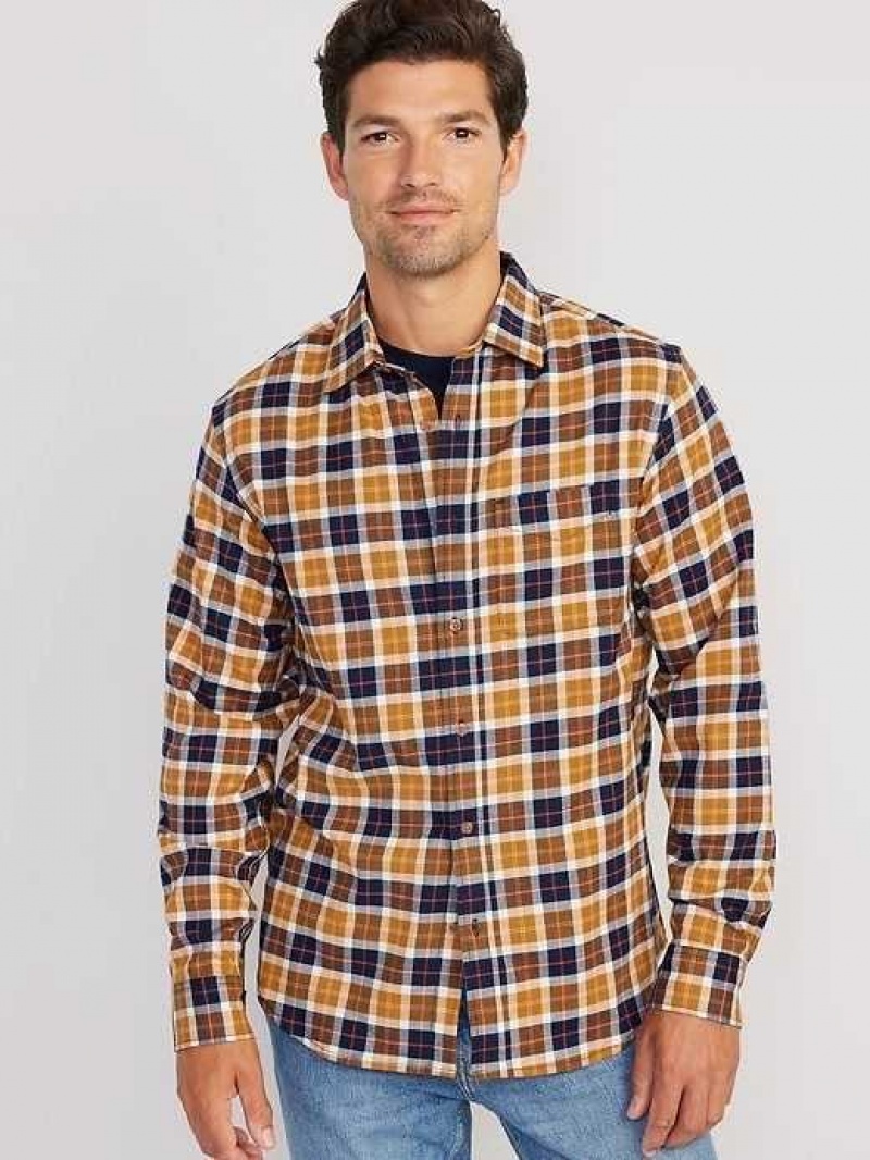 Old Navy Regular-Fit Built-In Flex Everyday Plaid Shirt Preppy Plaid | LMW840923