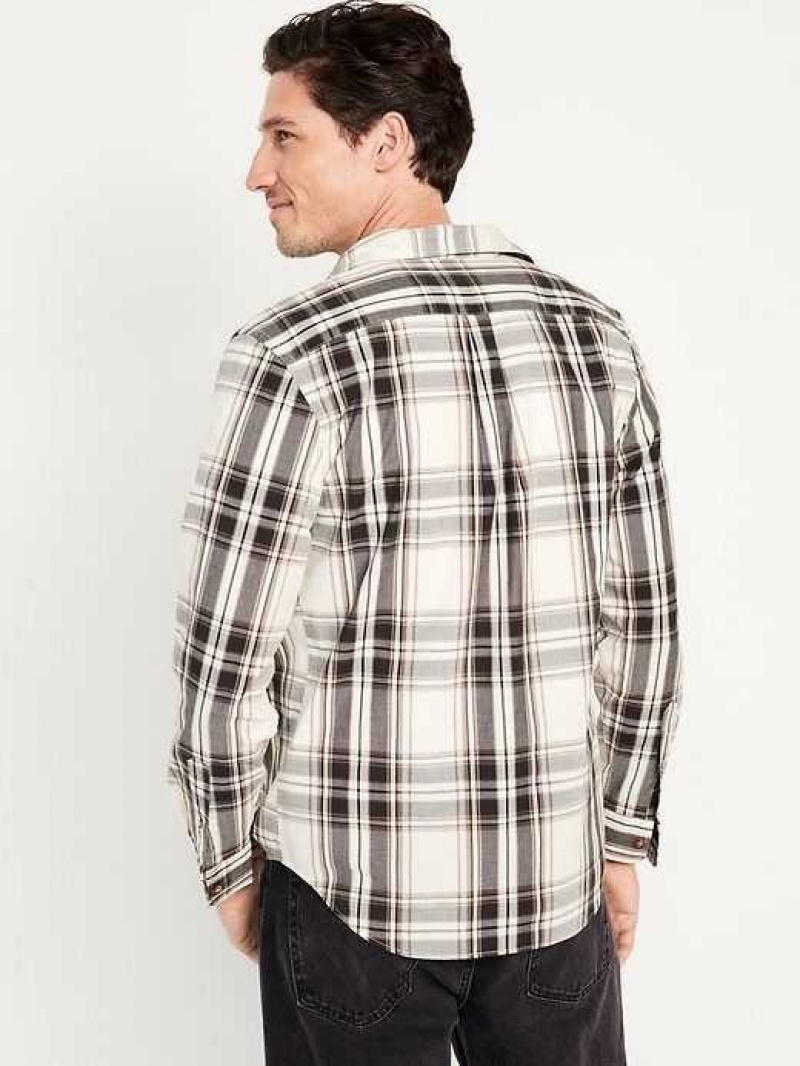 Old Navy Regular-Fit Built-In Flex Everyday Shirt Black / White | GBI247863