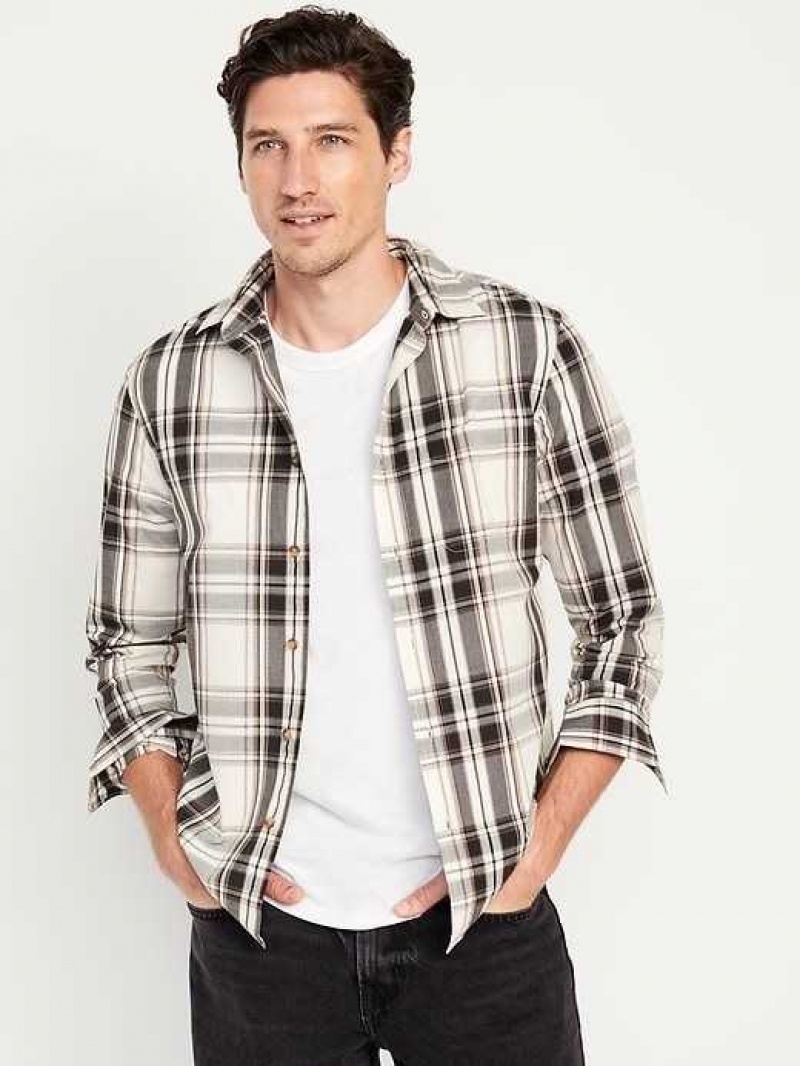 Old Navy Regular-Fit Built-In Flex Everyday Shirt Black / White | GBI247863