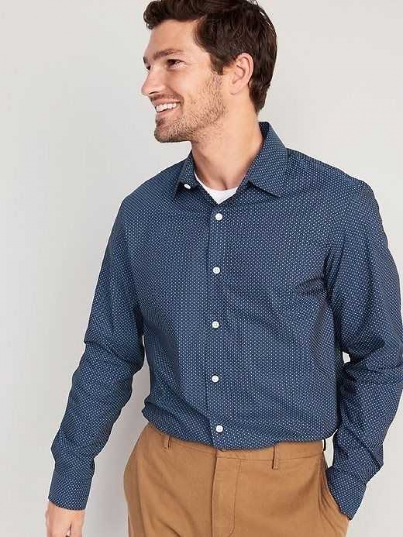 Old Navy Regular-Fit Pro Signature Performance Dress Shirt Navy | RYK184905