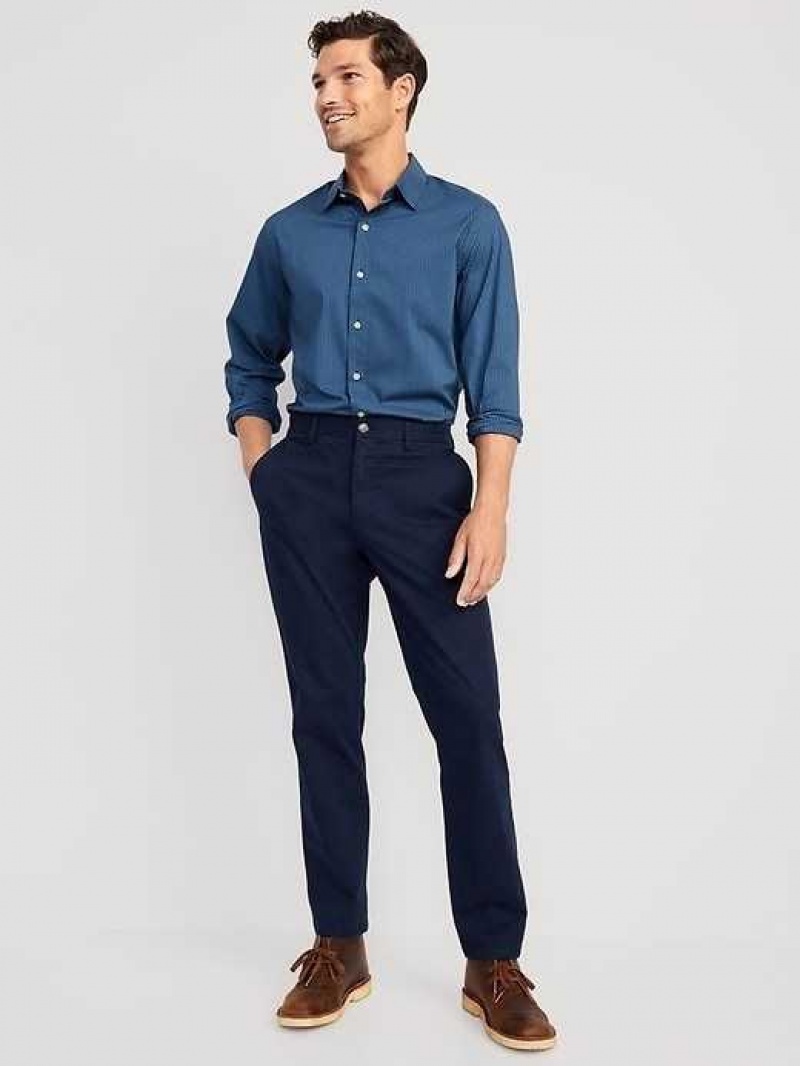 Old Navy Regular-Fit Pro Signature Tech Dress Shirt Navy Blue | ONB829365