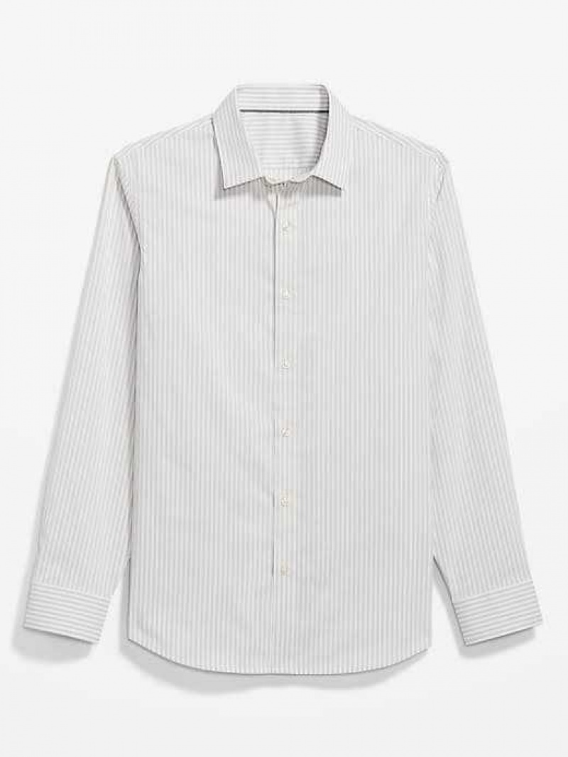 Old Navy Regular-Fit Pro Signature Tech Dress Shirt Grey Stripes | HWS736510