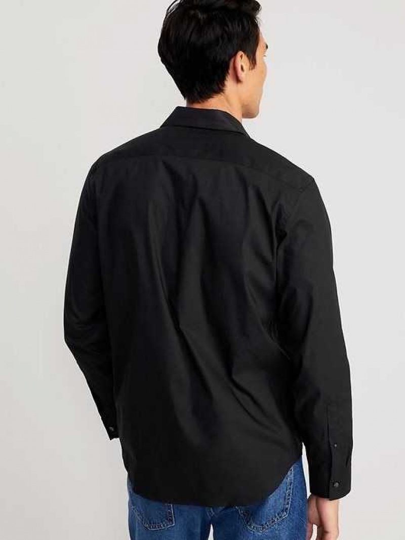 Old Navy Regular-Fit Pro Signature Tech Dress Shirt Black | XGS863594