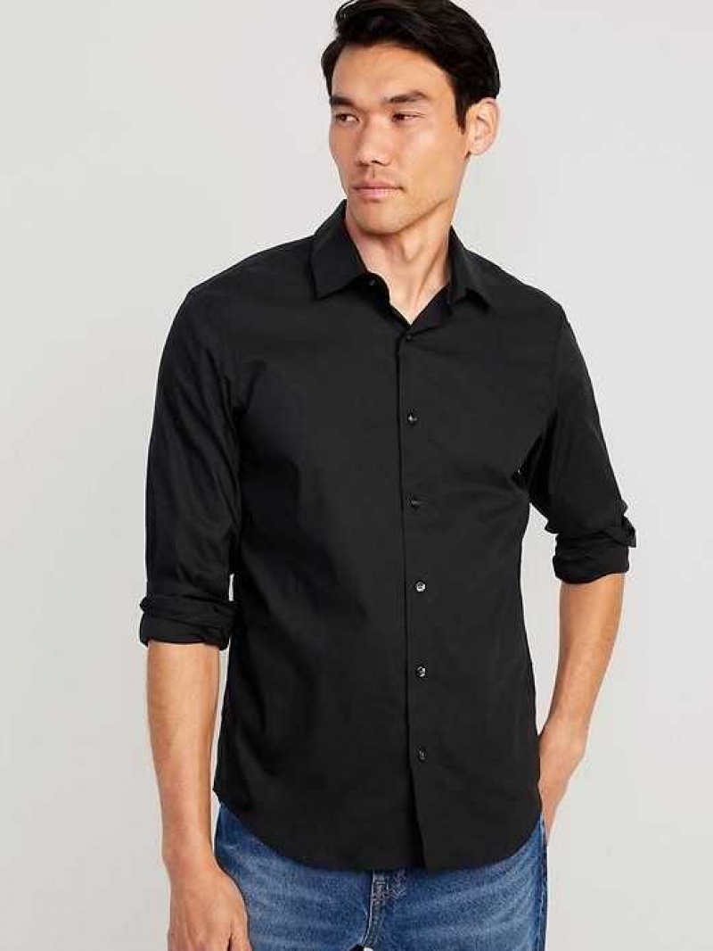 Old Navy Regular-Fit Pro Signature Tech Dress Shirt Black | XGS863594