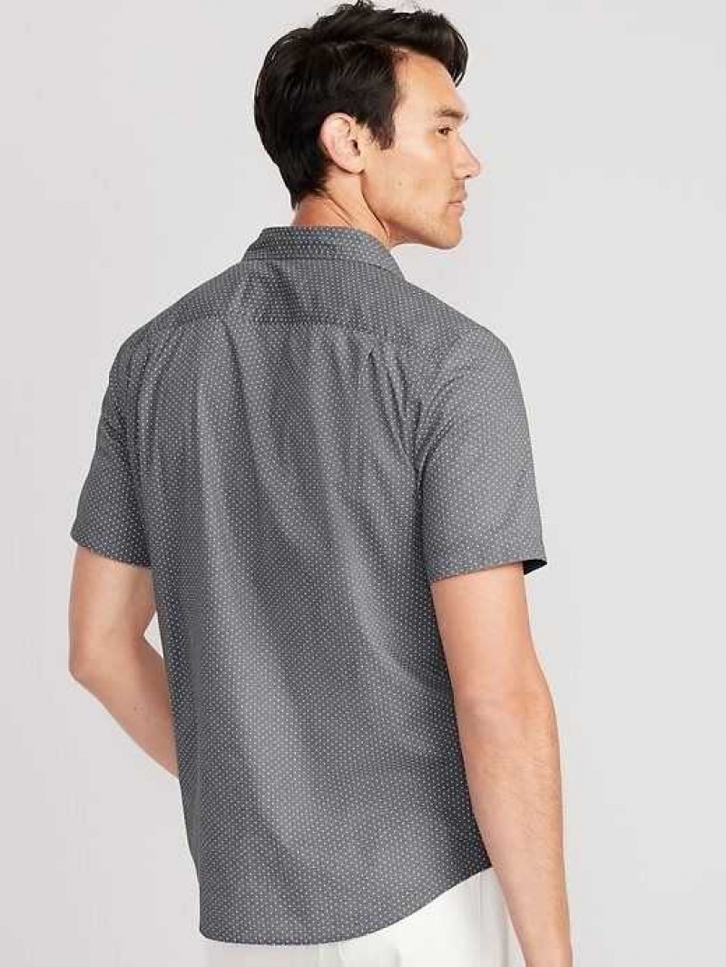 Old Navy Regular Fit Built-In Flex Everyday Poplin Shirt Grey | YHL738029