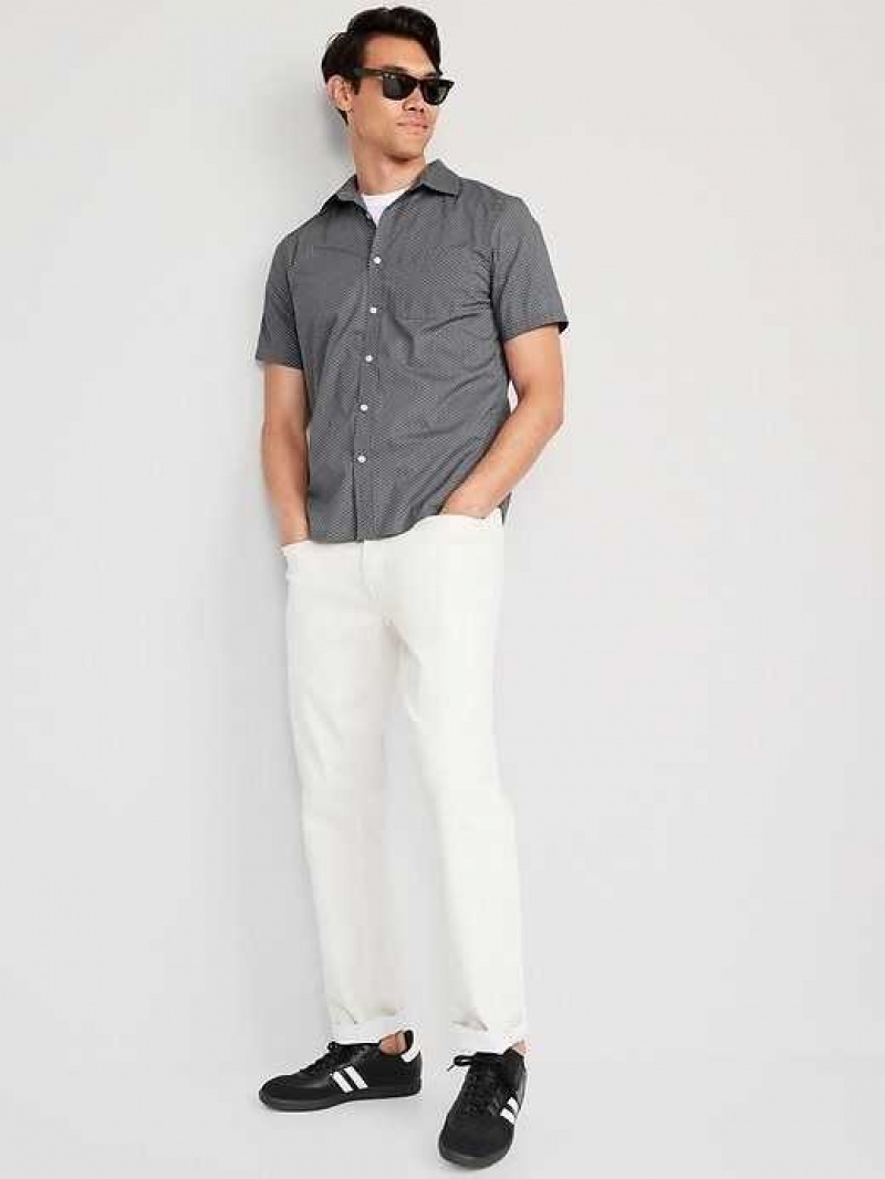 Old Navy Regular Fit Built-In Flex Everyday Poplin Shirt Grey | YHL738029