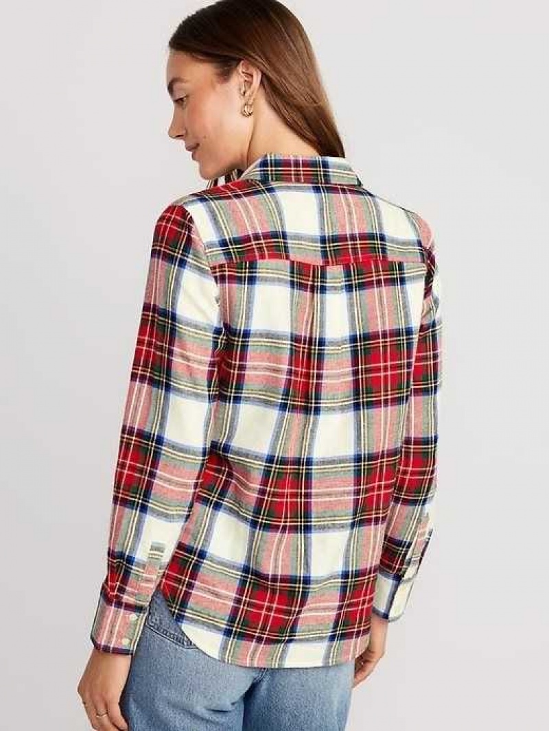 Old Navy Relaxed Classic Flannel Shirt Red / White | FVI473986