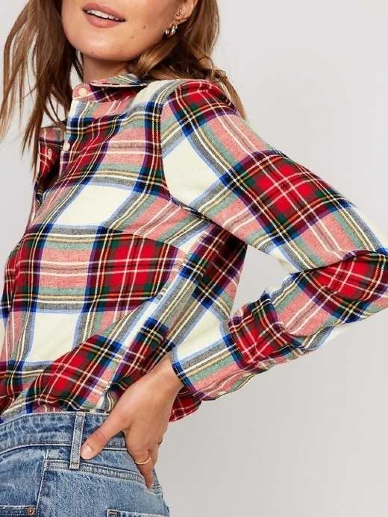 Old Navy Relaxed Classic Flannel Shirt Red / White | FVI473986