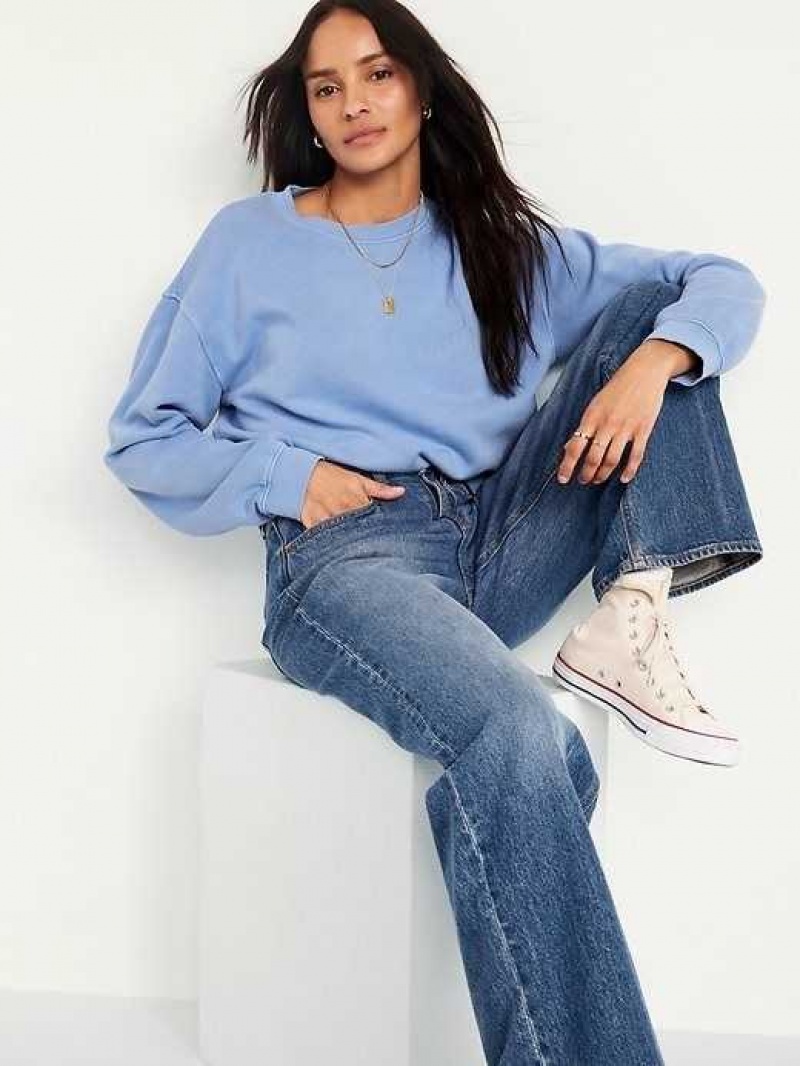 Old Navy Relaxed Crew Neck Sweatshirt Blue | QIT289730