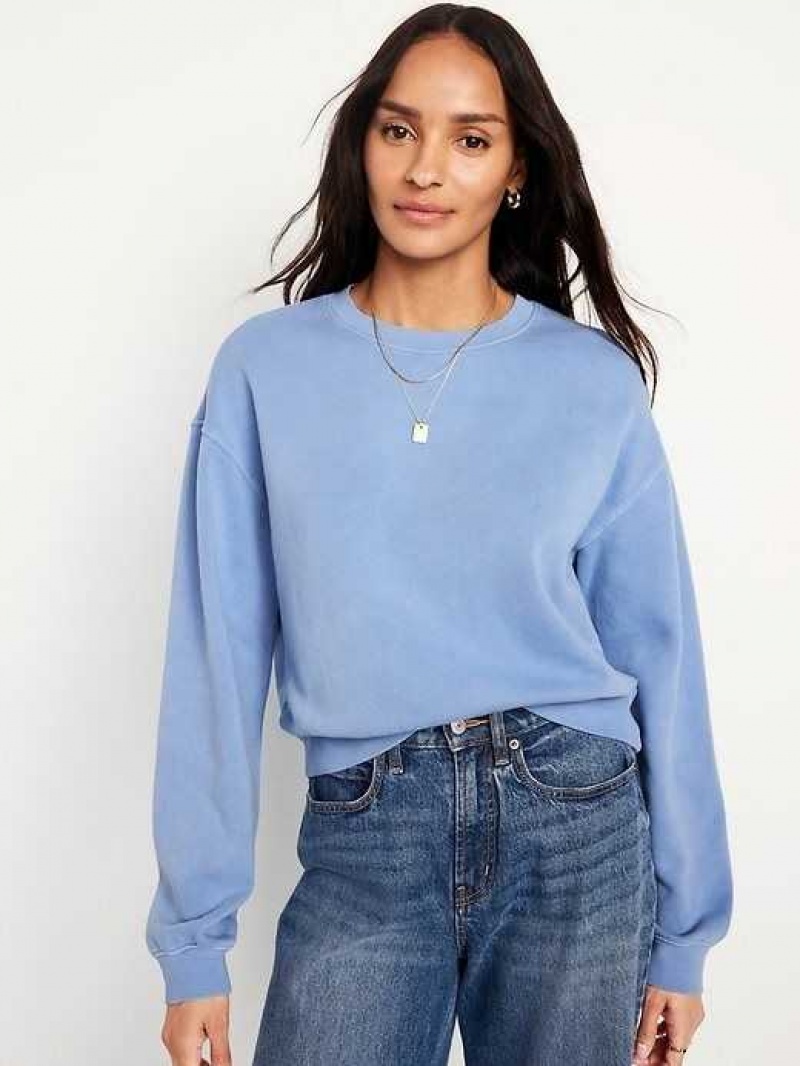 Old Navy Relaxed Crew Neck Sweatshirt Blue | QIT289730