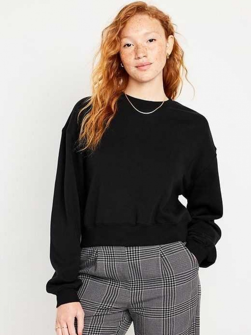 Old Navy Relaxed Crew Neck Sweatshirt Black | GCK489132