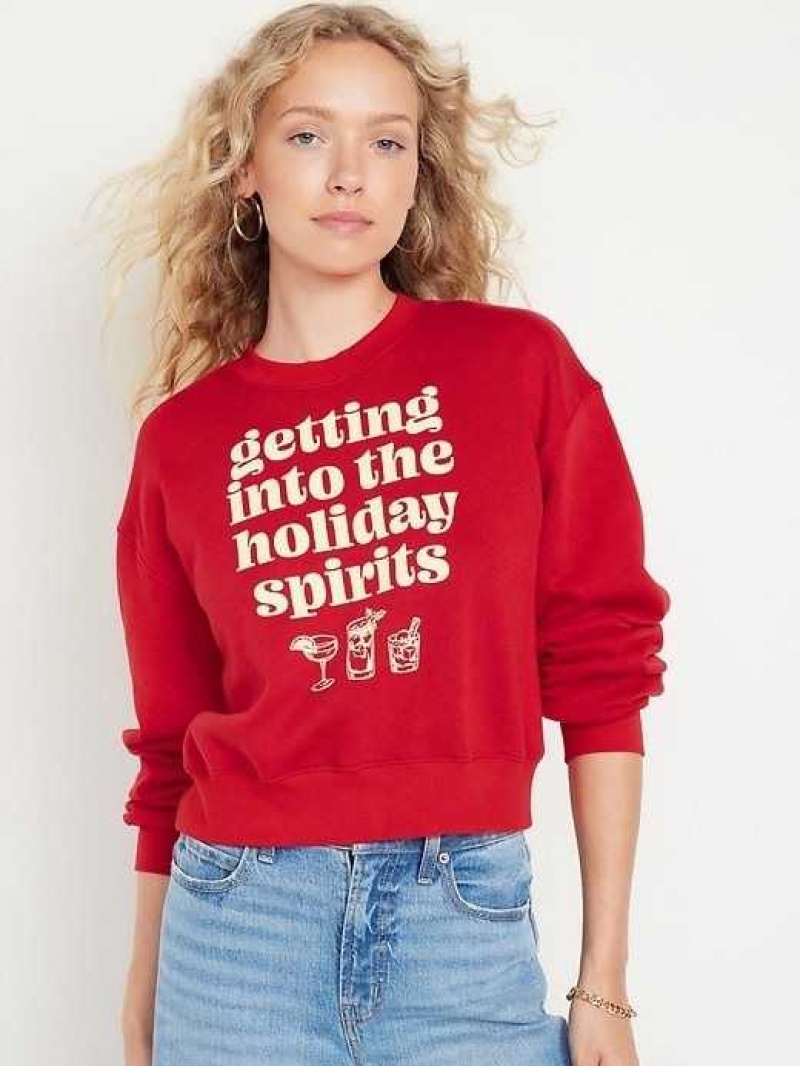 Old Navy Relaxed Crew Neck Sweatshirt Red | ZXO076395