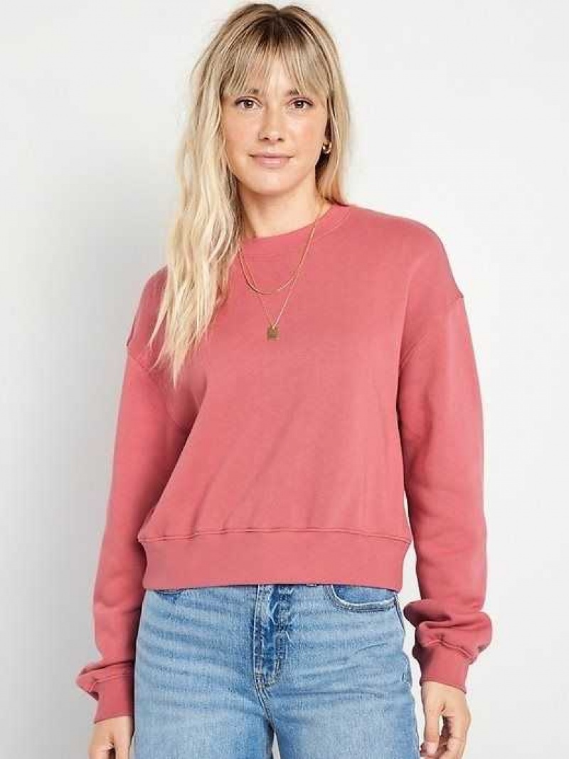 Old Navy Relaxed Crew Neck Sweatshirt Rose | SAN316054