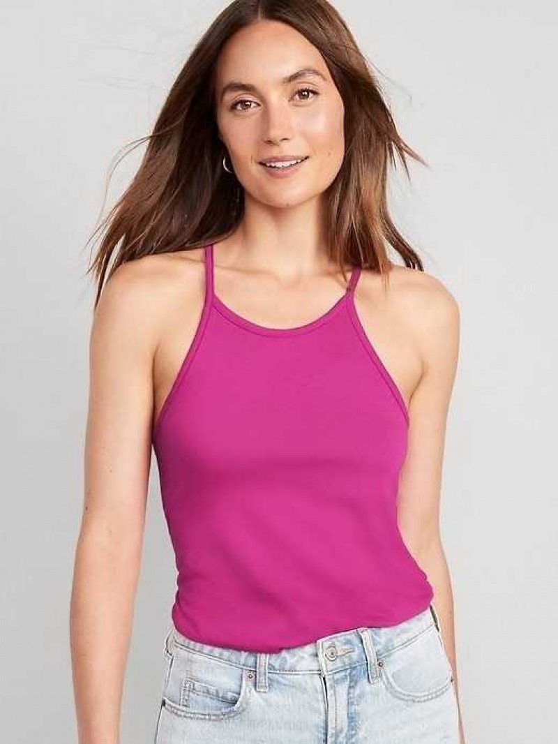 Old Navy Relaxed Halter Tank Top Dragonfruit | ZOM743658